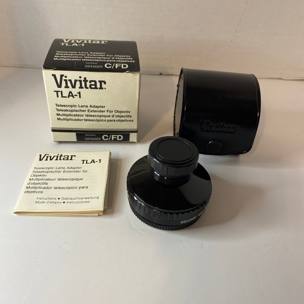 Vivitar TLA-1 Telescopic Lens Adapter With Manual & Box Case